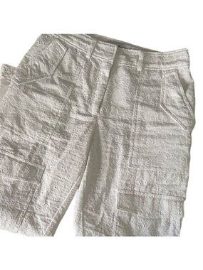Derek Lam 10 Crosby Mila White Eyelet Cargo Utility Pants Size 8